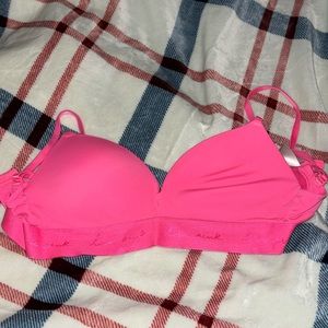 pink bra with no wire